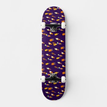 Fun Ice Cream Pattern Purple Skateboard by HappyGabby at Zazzle