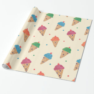 Fun Ice Cream Pattern Wrapping Paper