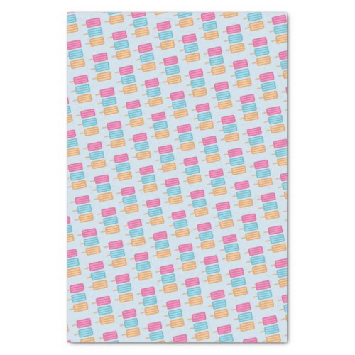 Fun ice cream popsicle tissue paper pink blue oran