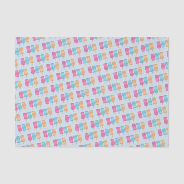 Fun ice cream popsicle tissue paper pink blue oran (Front)
