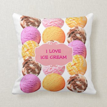 Fun Ice Cream Theme Throw Pillow by idesigncafe at Zazzle