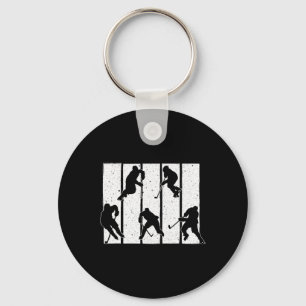 Fun Ice Hockey Art For Men Women Ice Hockey Player Keychain