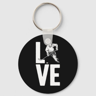 Fun Ice Hockey Art For Men Women Sport Ice Hockey Keychain