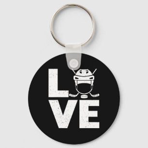 Fun Ice Hockey Art For Men Women Sport Ice Hockey Keychain