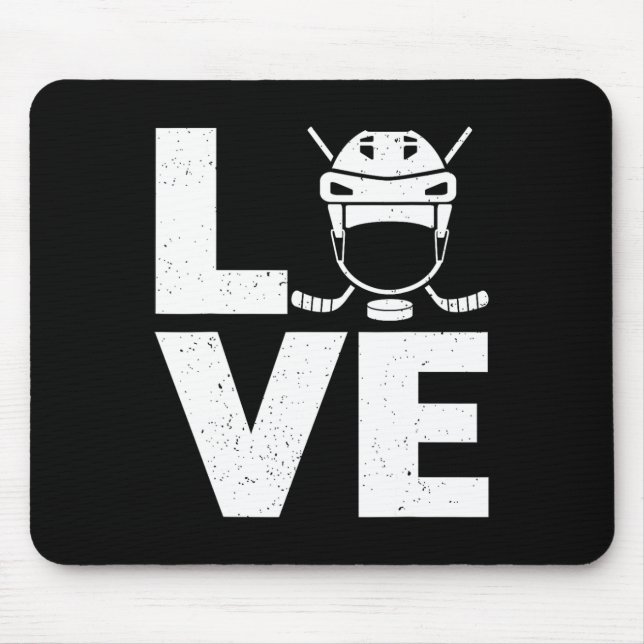 Fun Ice Hockey Art For Men Women Sport Ice Hockey  Mouse Pad (Front)