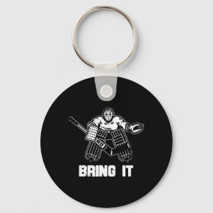 Fun Ice Hockey Player Gift Goalie Apparel Graphic Keychain