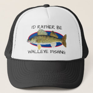 Fun "I'd Rather be Walleye Fishing" Trucker Hat