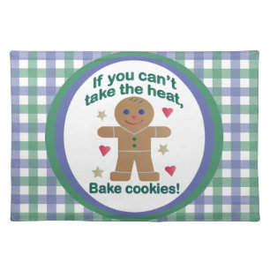 Fun "If You Can't Take the Heat" Gingerbread Man Cloth Placemat