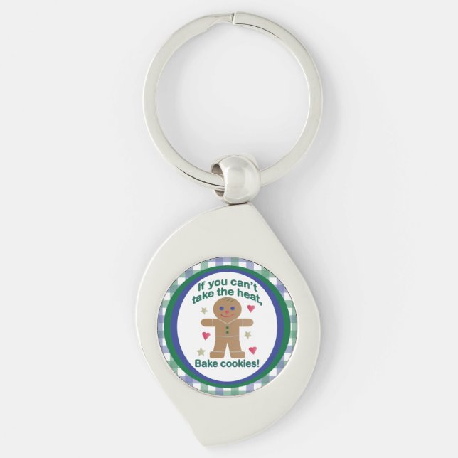 Fun "If You Can't Take the Heat" Gingerbread Man Keychain (Front)