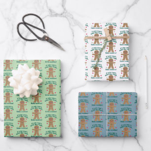 Fun "If You Can't Take the Heat" Gingerbread Man Wrapping Paper Sheets