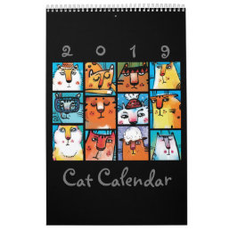 Fun Illustrated Cat Calendar