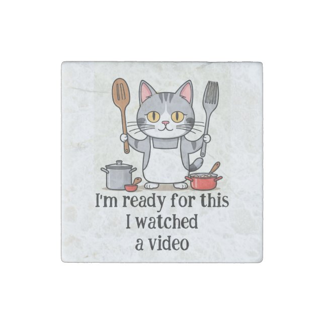 Fun I'm Ready for this I watched a Video Quote Stone Magnet (Front)