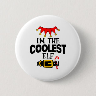 Fun Im The Coolest Elf Costumes Christmas Family M Button