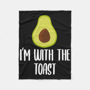 Fun I'm With The Toast Avocado Halloween Couples C Fleece Blanket