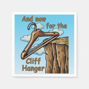 Fun Image of Cliff Hanger with Playful Wordplay Napkins