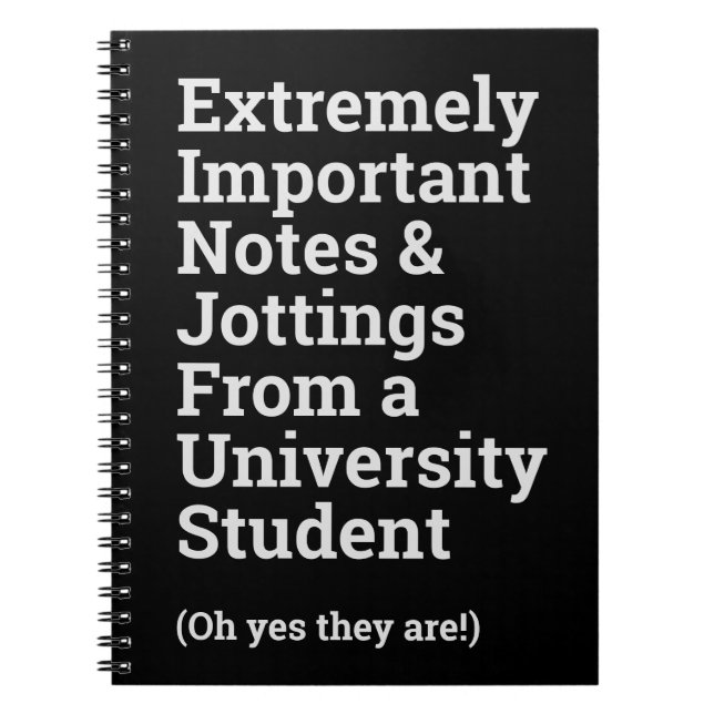 Fun Important University Student Notebook (Front)