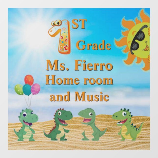 Fun in 1st Grade School Room Window Cling (Sheet)