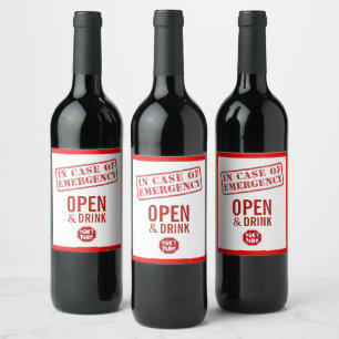 Fun In Case Of Emergency Wine Labels! Wine Label