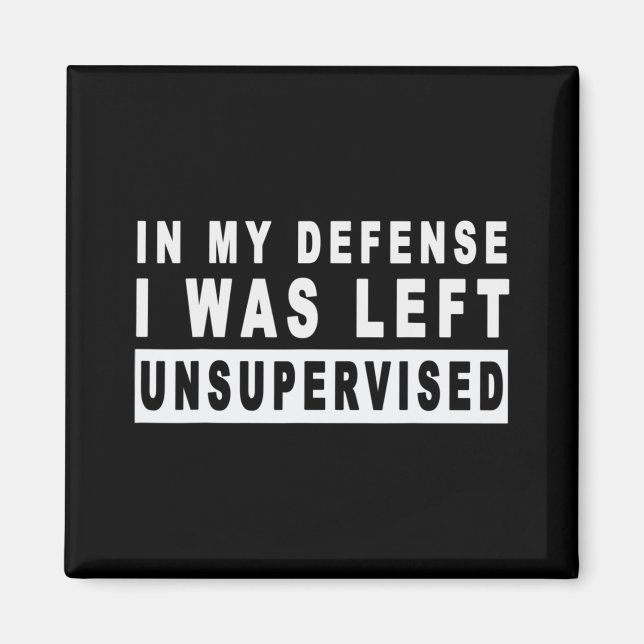 Fun In My Defense I Was Left Unsupervised  Magnet (Front)