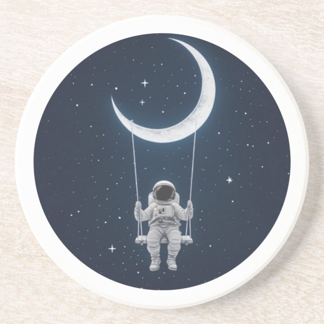 Fun in Space - Astronaut Swinging on the Moon Coaster (Front)