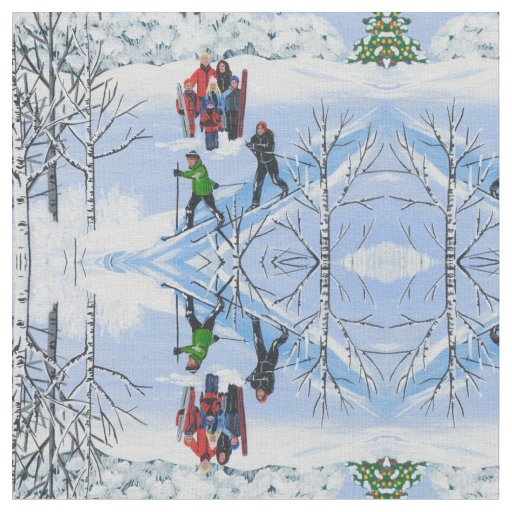 Fun in the Christmas Snow Fabric