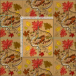 Fun in the Leaves Dragon Fabric