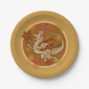 Fun in the Leaves Dragon Paper Plates