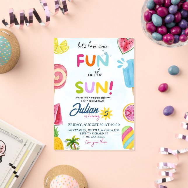 fun in the sun acrylic invitations (Insitu (Celebration))