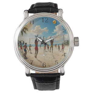 Fun In The Sun Beach Volleyball Oil Paint, Watch
