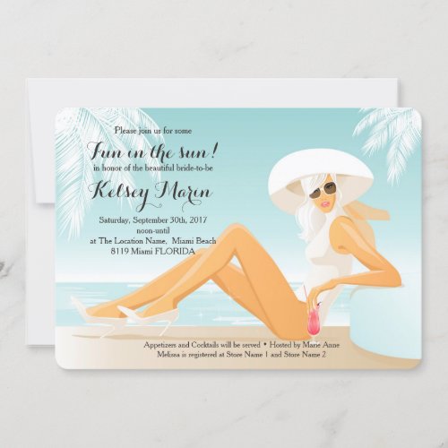 Fun in the Sun Bridal Shower Pool Party Invitation