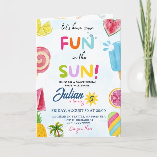 fun in the sun card (Front)