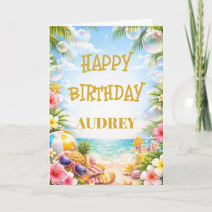 Fun in the Sun Custom Birthday Card
