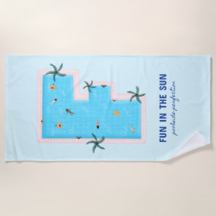 Fun in the Sun F-Shaped Pool Beach Towel