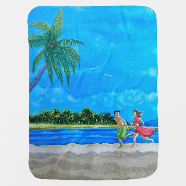 Fun in the Sun Run Baby Blanket (Front)