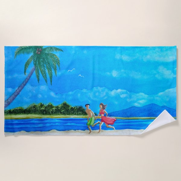 Fun in the Sun Run Beach Towel