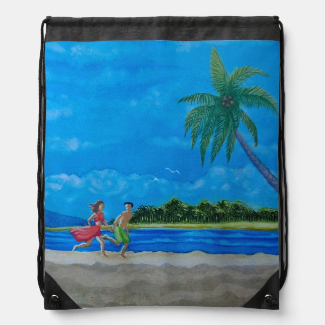 Fun in the Sun Run  Drawstring Bag (Front)