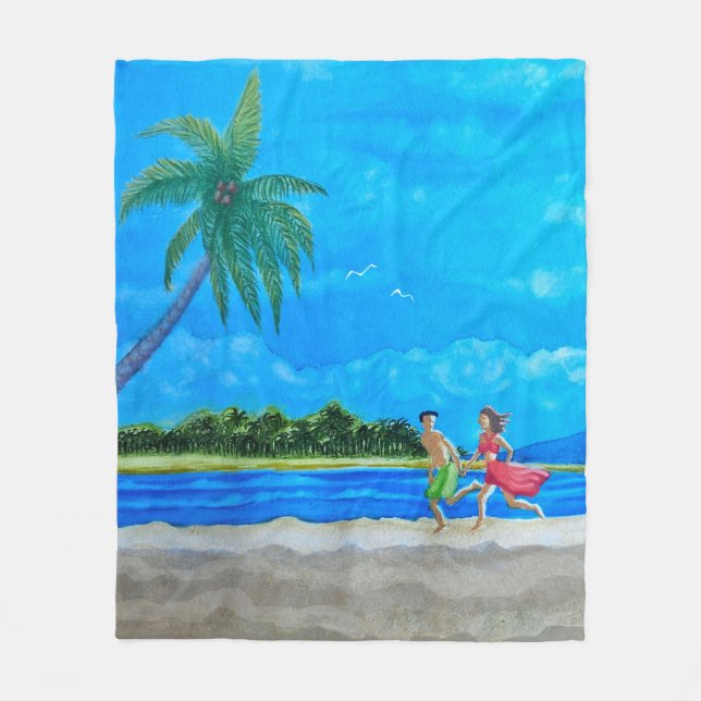 Fun in the Sun Run Fleece Blanket (Front)