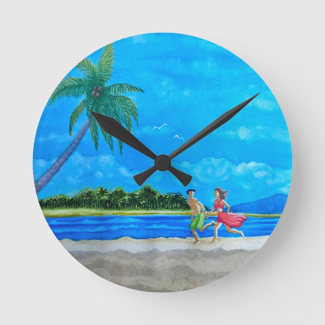 Fun in the Sun Run Round Clock (Front)