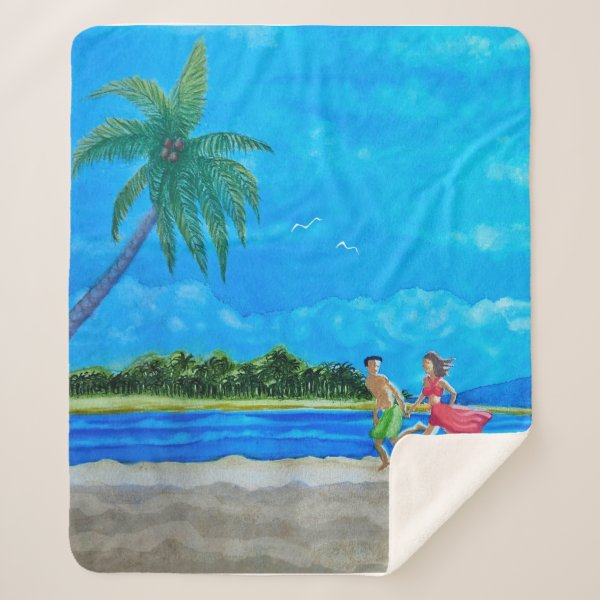 Fun in the Sun Run Sherpa Blanket