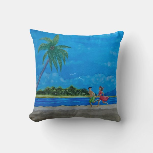 Fun in the Sun Run Throw Pillow