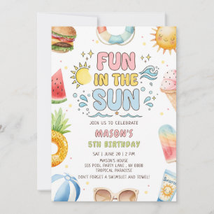 Fun In The Sun Summer Birthday Invitation
