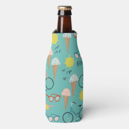 FUN IN THE SUN summer vacaction colorful Bottle Cooler