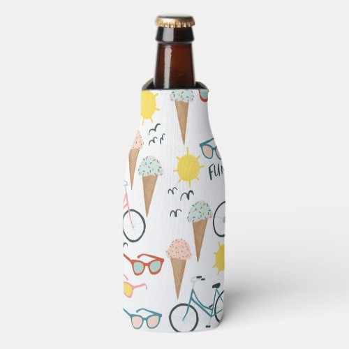 FUN IN THE SUN summer vacaction colorful Bottle Cooler