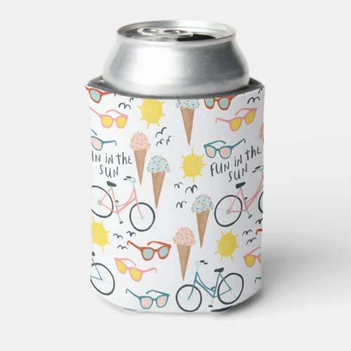 FUN IN THE SUN summer vacaction colorful Can Cooler