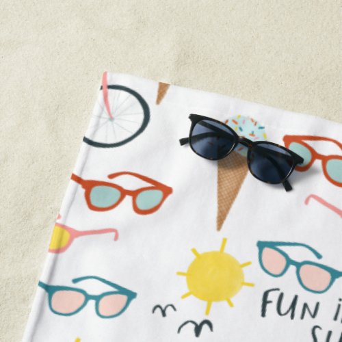 FUN IN THE SUN Summertime Holiday Beach Towel