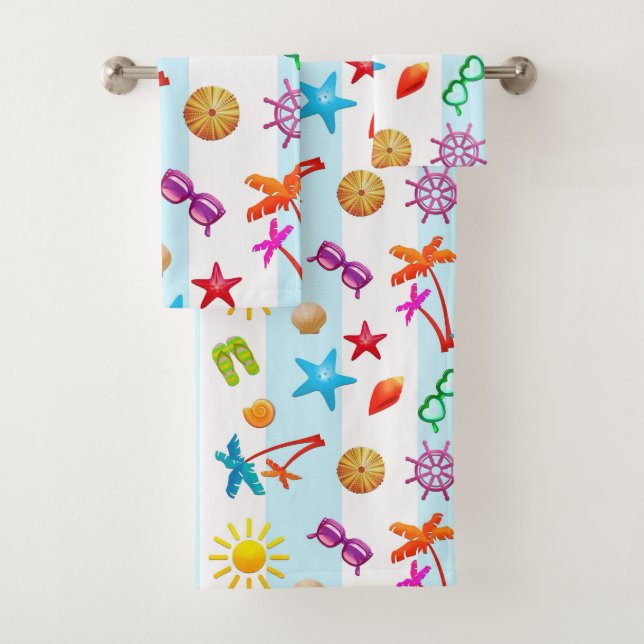 Fun in the Sun Summertime Patterned Towel Set (Insitu)