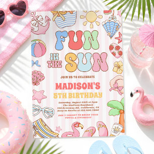 Fun In The Sun Tropical Beach Birthday Party Invitation