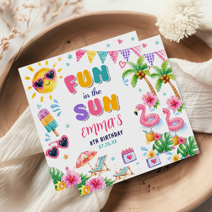 Fun In The Sun Tropical Beach Birthday Party Napkins