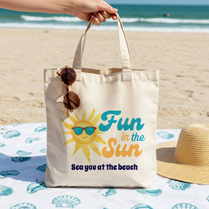 ☀️Fun in the Sun Tropical Beach Quote Tote Bag