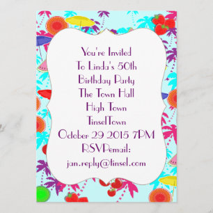 Fun In The Sun Tropical Party Time Invites